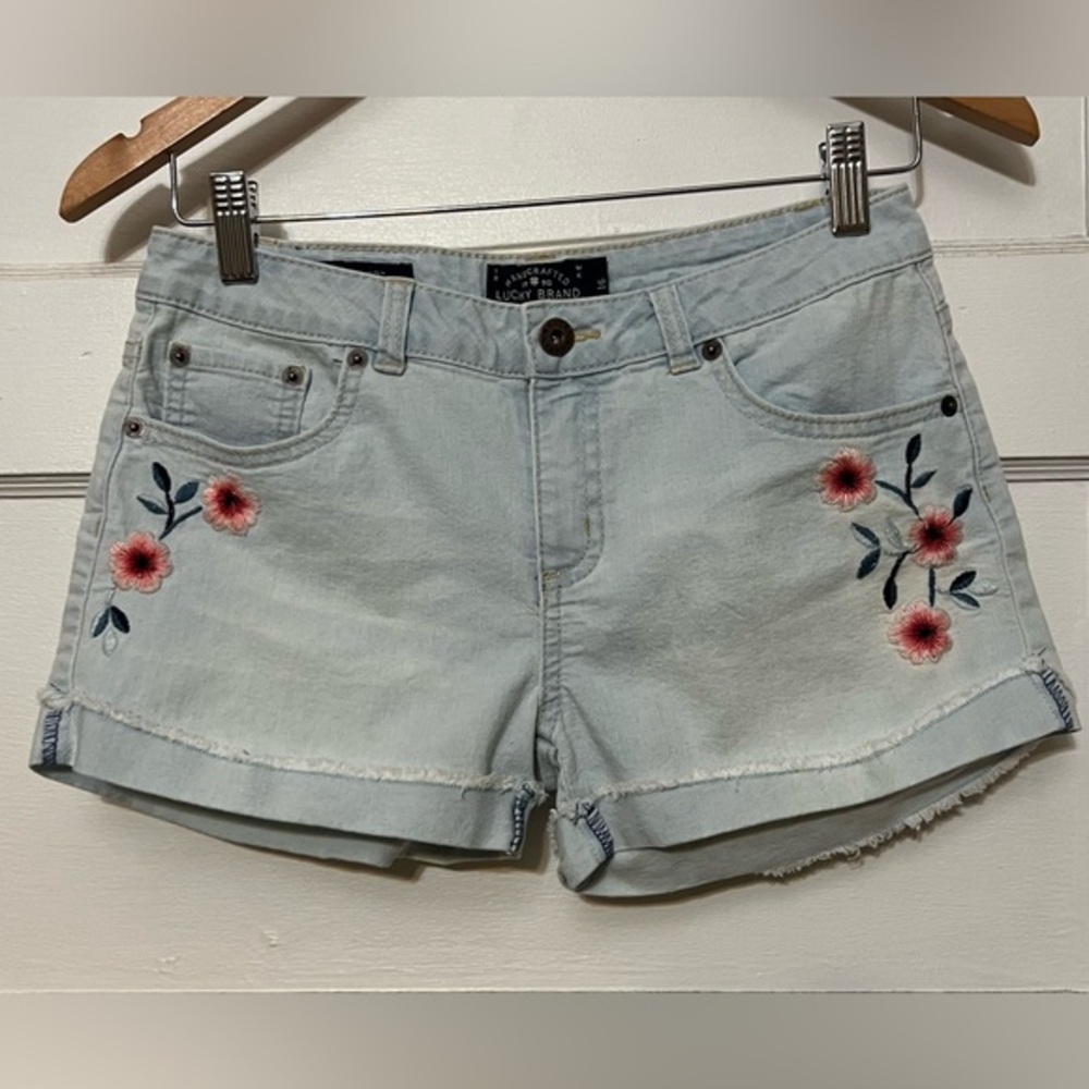 Lucky Brand Child’s Light Blue Embroidered Shorts